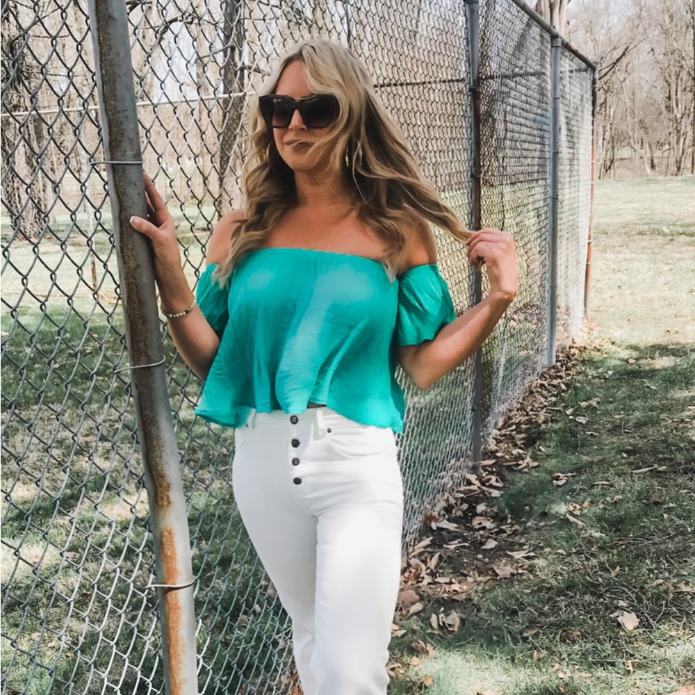 Turquoise crop top - Picture 2 of 7